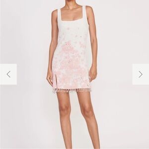 STAUD White and Pink Mini Dress